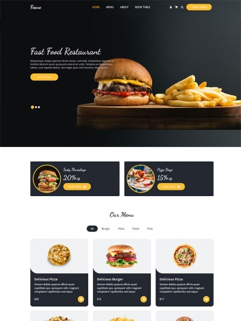 美食网站模板网页设计，餐饮美食网站模板