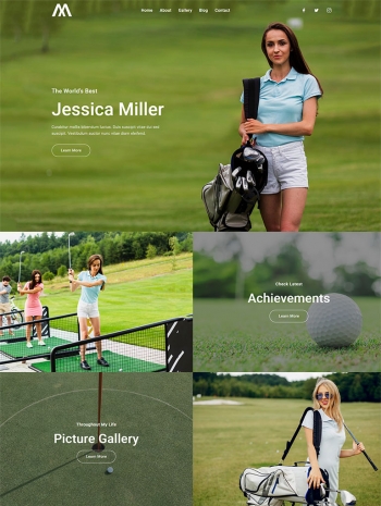 个人简历网站，高尔夫球员个人简历的网页设计