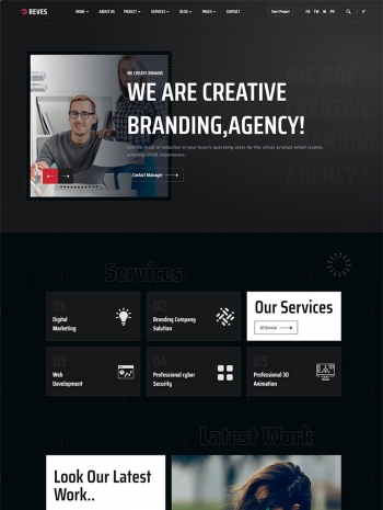 品牌营销代理公司模板，黑色营销公司网站设计
