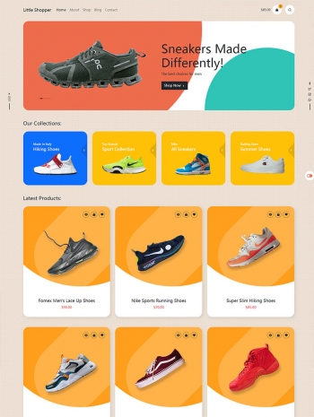 鞋类网页设计，HTML鞋城电商网页