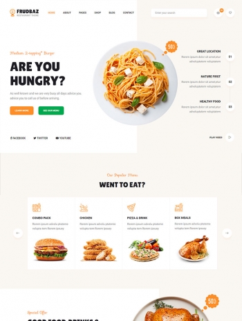 餐饮行业网站设计，html美食网站
