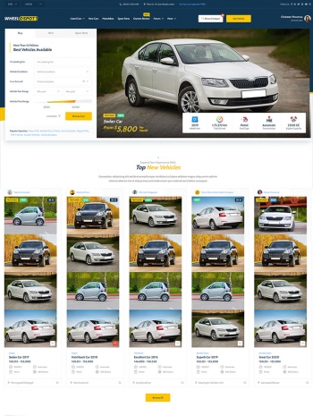 二手车交易网站，汽车销售网页模板