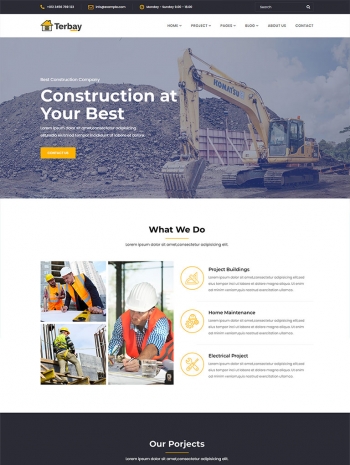 建筑行业网站设计，工程施工网页模板