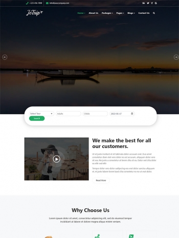 通用的酒店旅游行业网站HTML5模板