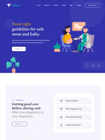 妇幼保健医疗服务html5网站模板