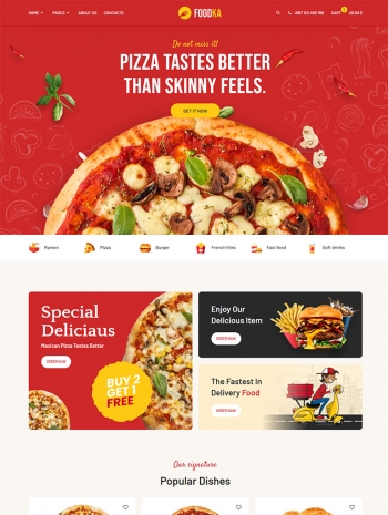 披萨店铺外卖配送HTML5模板