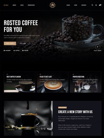 咖啡奶茶店铺HTML5电商模板