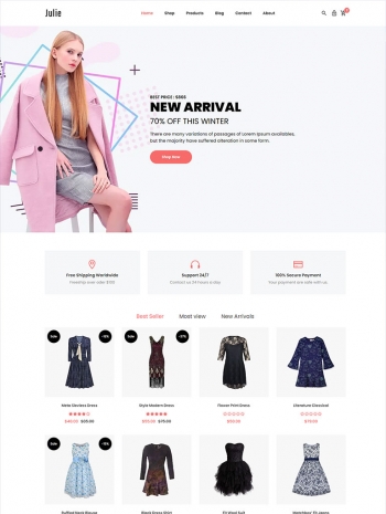 简洁的时尚女装html5电商模板