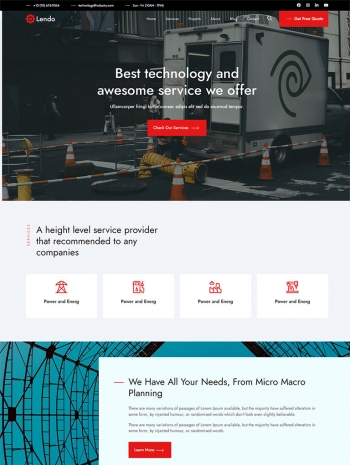 红色大气适合重工业企业网站模板HTML5模板