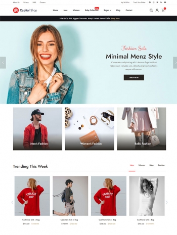 清爽的服装商城网站模板html5