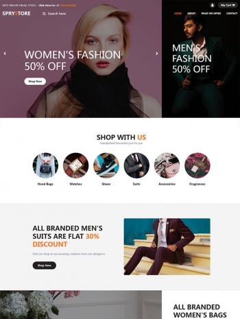 高级欧美风html5服装商城电商模板