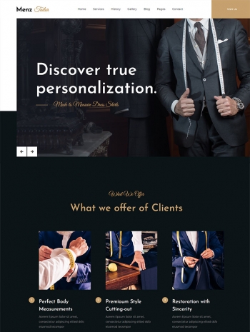 HTML5男士西装定制企业网站模板