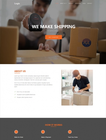 自适应物流公司企业网站模板html