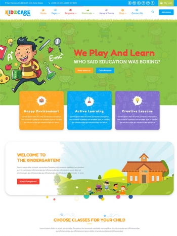 多用途早教中心幼儿园响应式HTML5网站模板