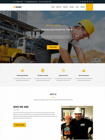 HTML5黄色建筑施工类企业网站模板