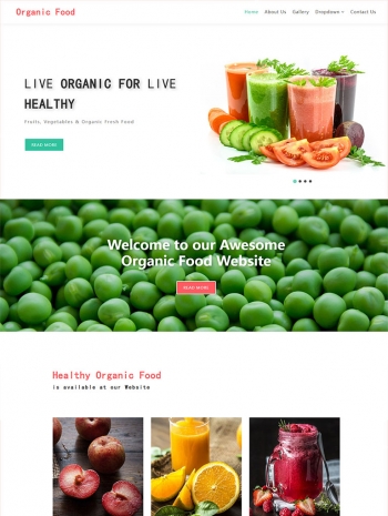 清爽简洁的HTML5绿色有机果蔬网站模板