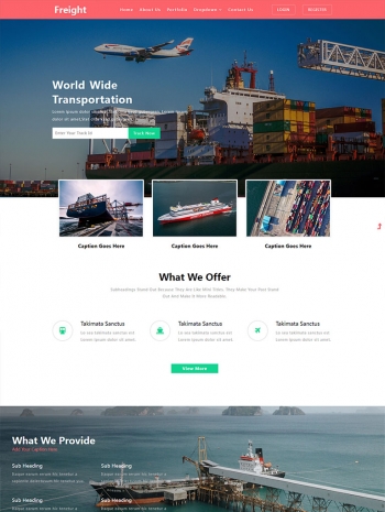 HTML5绿色全屏物流货运公司企业网站模板