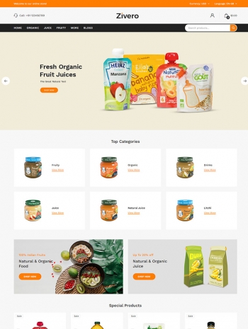 极简小清新html5果汁饮品商城网站模板