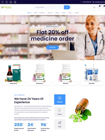 清爽大方的医药保健品商城HTML5模板