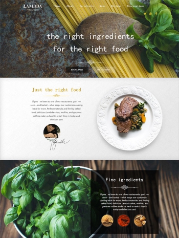 响应式健康美食餐厅网站html5模板