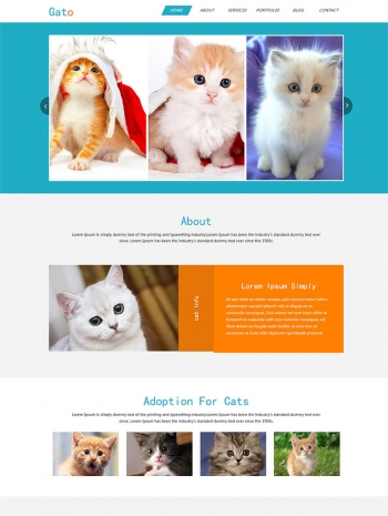 清爽的HTML5宠物猫买卖交易网站模板