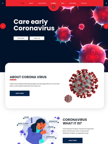 防疫网站网页设计模板，冠状病毒防疫宣传网页模板