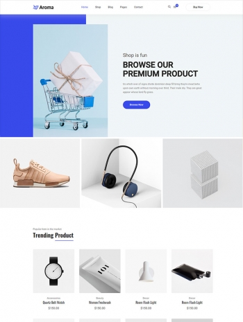 商城网站设计模板，简约的家居商城模板html5