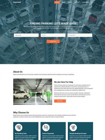 html5展示型网站模板，停车管理公司网站模板