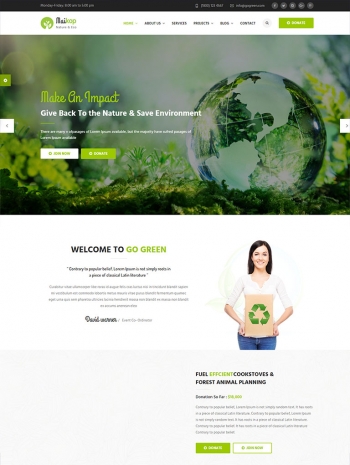 绿色环保网站模板，环保公益网站设计