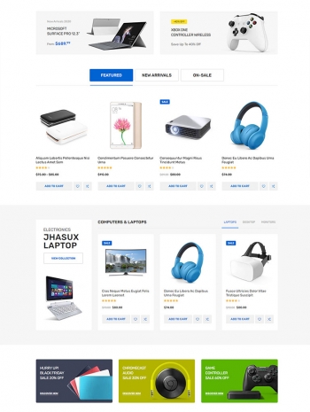 数码产品网页设计，高端大气的电子商城网站设计